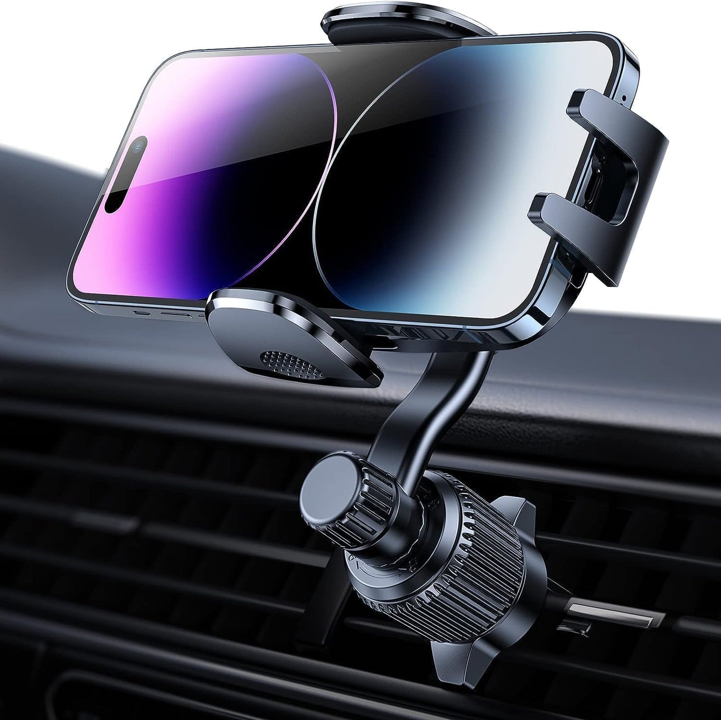 Car Vent Phone Mount, [Never Blocking Vent, Enjoy the Comfort of the A/C] Hands-Free Universal Extension Clip Air Phone Holder Car Fit for All Phones Iphone Samsung More