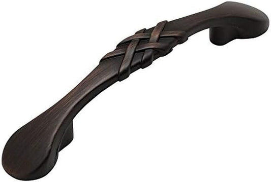 10 Pack -  7063ORB Oil Rubbed Bronze Braided Cabinet Hardware Handle Pull - 3" Inch (76Mm) Hole Centers